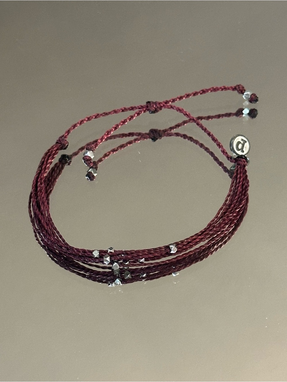 Pura Vida. Burgundy Multi-Strand Beaded Bracelet